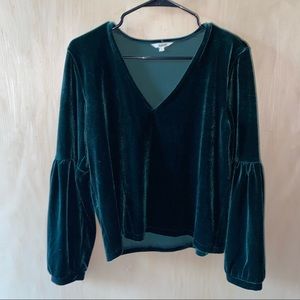 Madewell Emerald Velvet Top